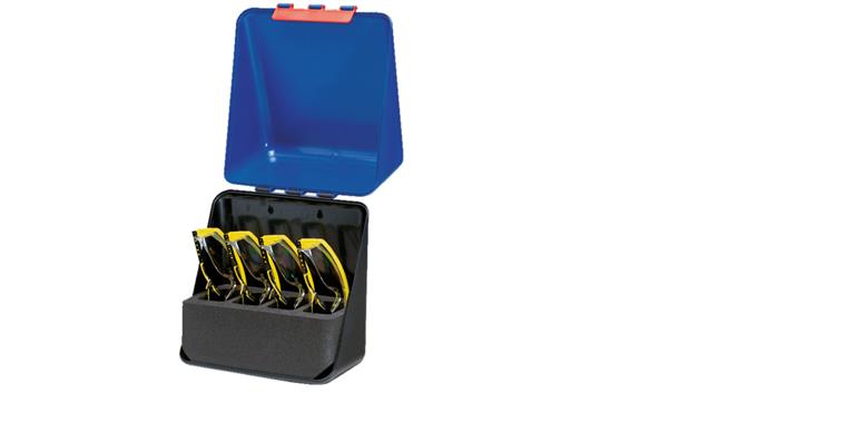 Safety goggles box ABS plastic blue LxWxH 23.6x22.5x12.5cm f. 4 pairs of goggles