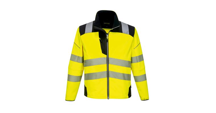Hi-vis softshell jacket PW3 yellow/black class 3 size 4XL