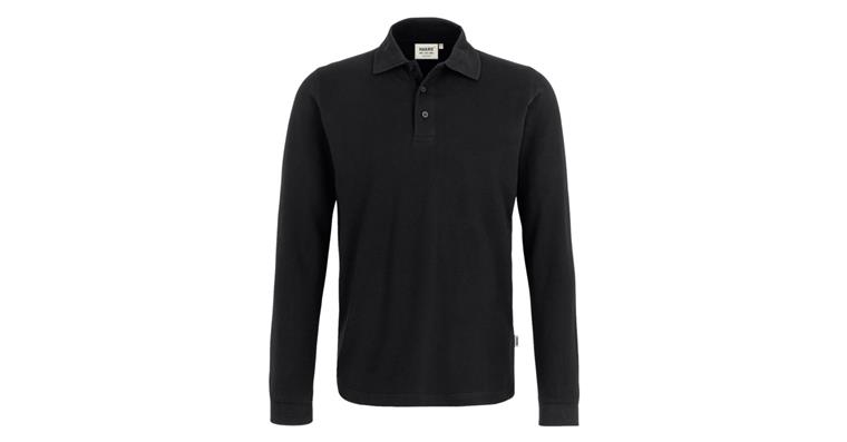 Long-sleeve polo shirt Classic black size L