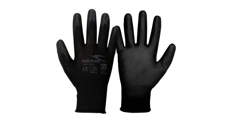 Nylon-Strickhandschuh PU-beschichtet schwarz VE=12 Paar Gr.7