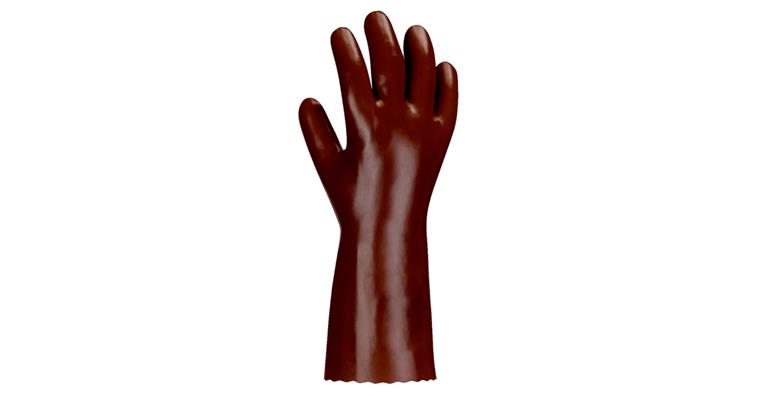 Chemical protective glove PVC length 27 cm PU=12 pairs size 10