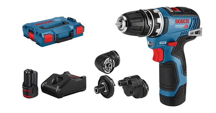 Akku-Bohrschrauber GSR 12V-35 FC 2xAkku 12V/3Ah Ladegerät+Aufsatz-Set 4tlg
