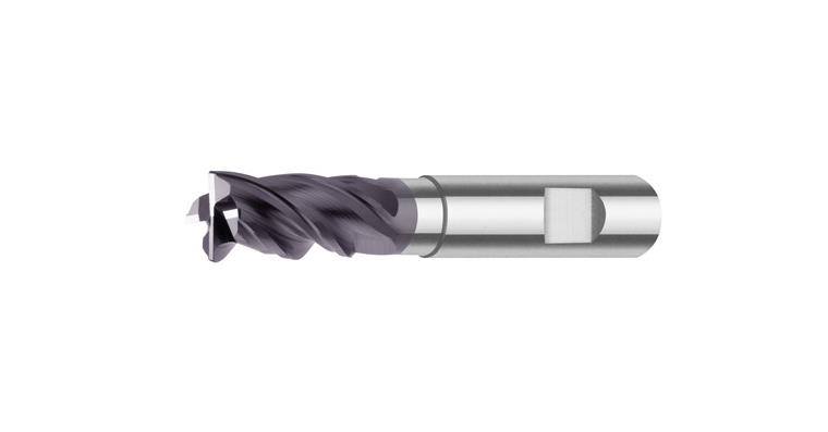 SC HPC mill cutter UNI long Z4 w. clearance DIN 6535 HB TiAlN-coated d. 10 mm