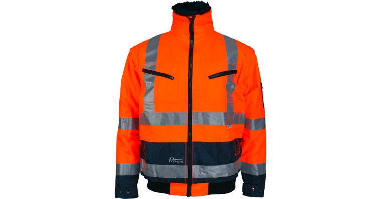 1002683653 Warnschutz-Pilotenjacke orange/marine EN ISO 20471, Kl.3, Gr. L