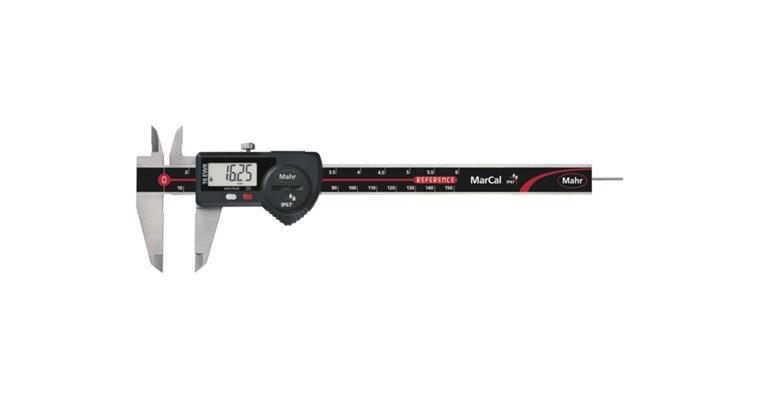 Messschieber IP67 digital 150mm, MarCal 16 EWR, Datenausgang, flach, Antriebsrad