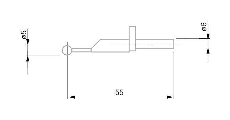 TESA Messeinsatz mit Hartmetall-Kugel 5 mm