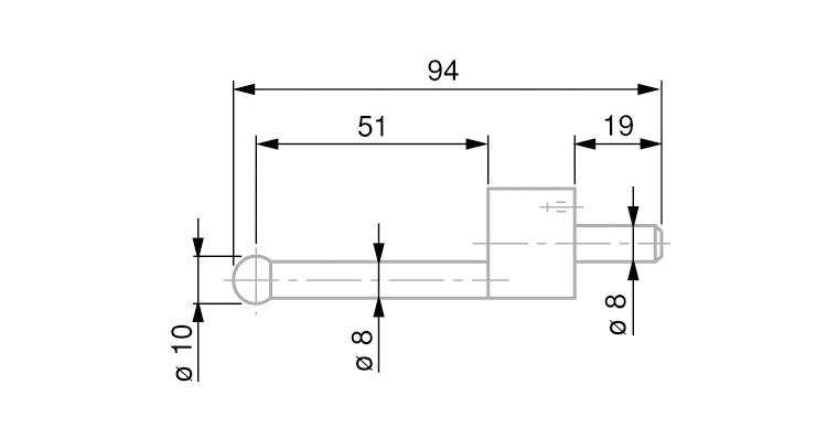 TESA Messeinsatz mit Hartmetall-Kugel 10 mm Durchmesser