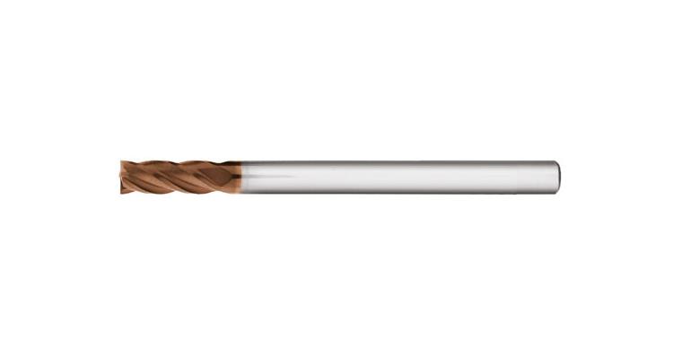 HHW SC mini end mill 4 cut. ed. DIN 6535 HA TiSiN-coat. up to 50 HRC dia. 3.0 mm