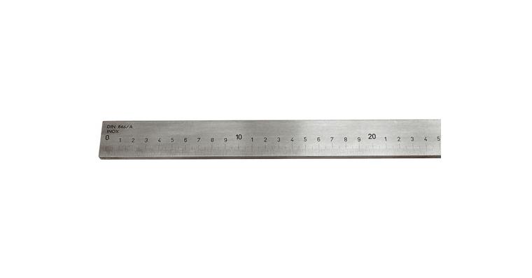 Inspection rule DIN866/A lasered 1/1 mm graduation normal steel L=3000 mm