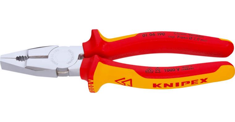VDE Kombi-Zange 160 mm Spezial-Wkz Stahl Griffe mit Abgleitschutz 64 HRC