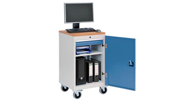 Computer trolley 530x500x1000 mm RAL 7035/5010