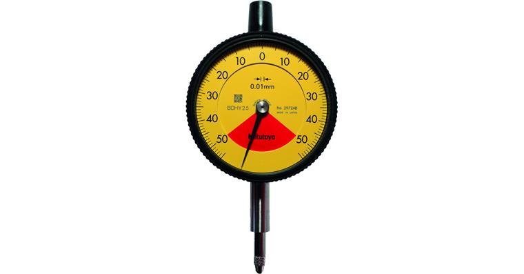 Safety dial gauge 0.01 mm scale interval, measuring range 1 mm