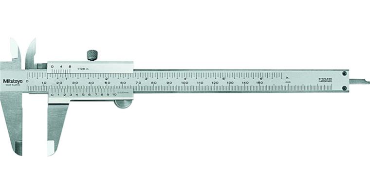 Messschieber 150mm/inch, Feststellschraube, flach