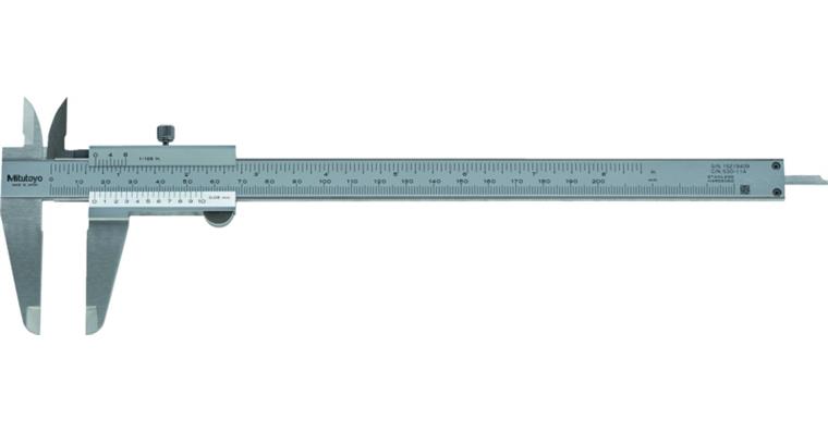 Messschieber 200mm/inch, Feststellschraube, flach