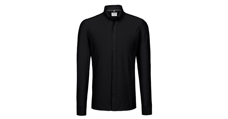 Long-sleeved stretch shirt black regular fit size 3XL