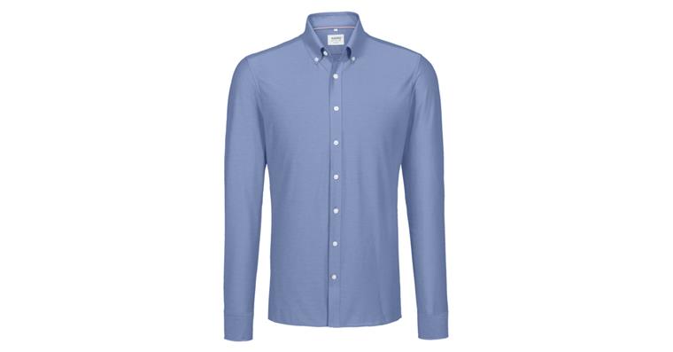 Long-sleeved stretch shirt ocean blue regular fit size XL