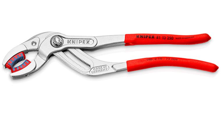 KNIPEX siphon and connector pliers 250 mm plastic jaws chrome-plated head