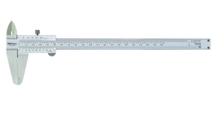 1001352655 Messschieber 200mm/inch, Feststellschraube, flach, 0,02mm