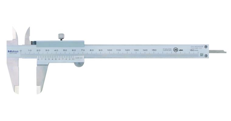 1001352663 Messschieber 150mm, Feststellschraube, flach, HM-Messflächen