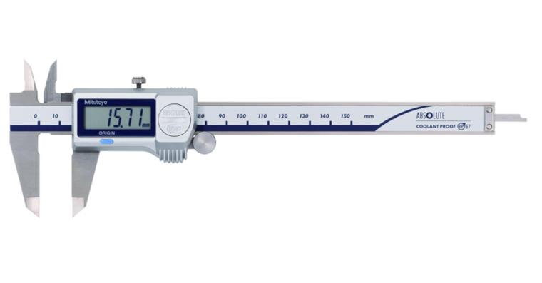 Digital-Taschenmessschieber 0-150 mm IP67 mit Datenausgang Antriebsrad HM-Fläche