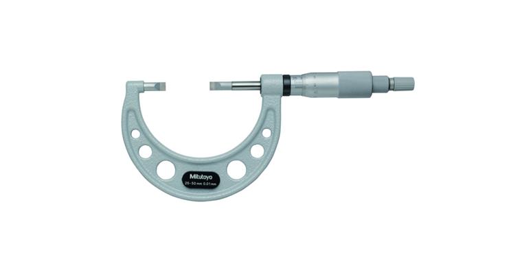 Micrometer with narrow measuring surfaces 25-50 mm type A