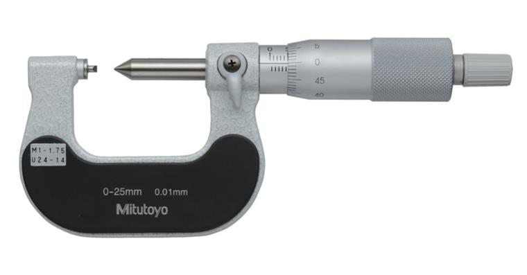 Micrometer for thread measurement 50-75 mm pitch 3.5-5 mm
