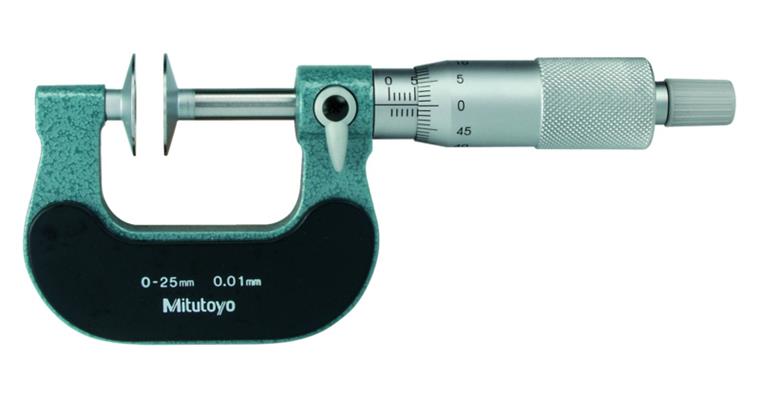 Micrometer with disc meas. surfaces MR 125-150mm read. 0.01 mm disc dia. 20 mm