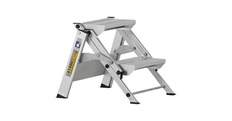 Safety steps w/o bar, folding, 2 steps platform height 0.44 m