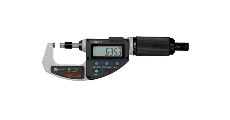 Mitutoyo Quickmike micrometer with adjustable measuring force 0-10 mm