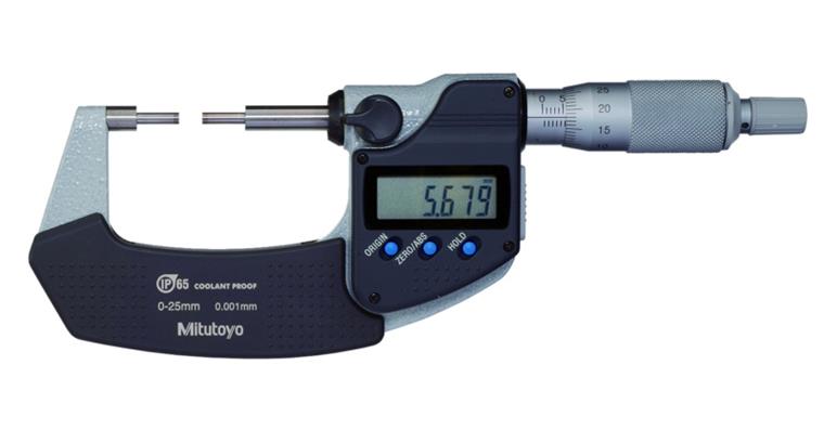 Bügelmessschraube IP65 mit kleinen Messflächen 0-25mm Ø3mm