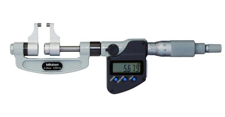 digital micrometer with measuring jaws 0-25 mm with data output