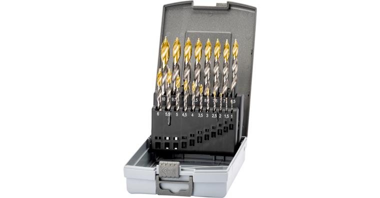 ATORN Spiralbohrer-Satz STEP DRILL Typ N HSS TiN-Kopf 1-10 mm 0,5 in Kassette