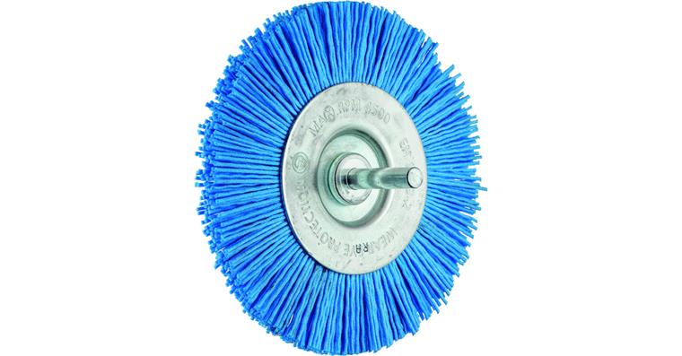 Rundbürste Ø 100 mm Schaft 6 mm Korn 180 blau Universal
