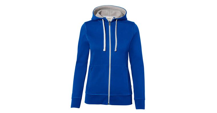 Women's hooded jacket bonded royal blue/silver size M