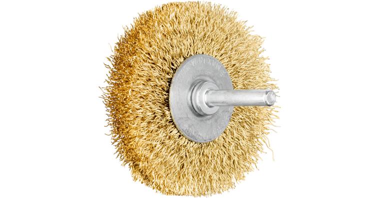Schaft-Rundbürste Messingdraht 0,20 x 15 x 50 mm, zyl. Einspannschaft 6 mm Ø