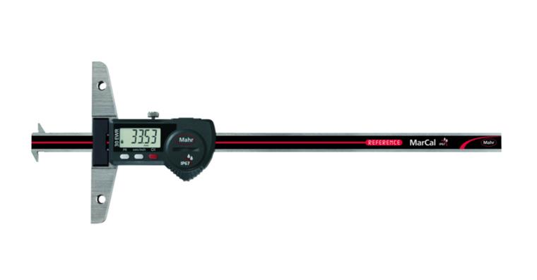Digitaler Tiefenmessschieber 0-300mm mit Doppelhaken, IP67, EWR mit DA