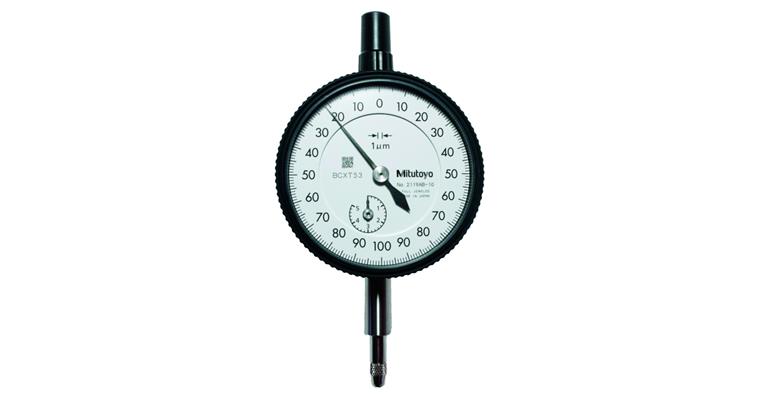 Messuhr metrisch 5 mm, 0,001mm, mit flacher Rückwand edelsteingelagert 2119AB-10