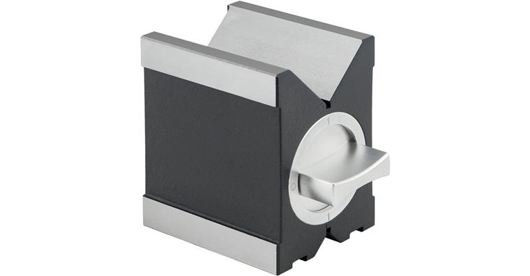 ATORN double vee block, magnetic, 100 mm, hardened, wooden case