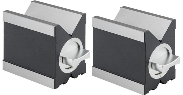 ATORN Mess- und Spannprismen 100 mm aus gehärtetem Stahl magnetisch, im Holzetui