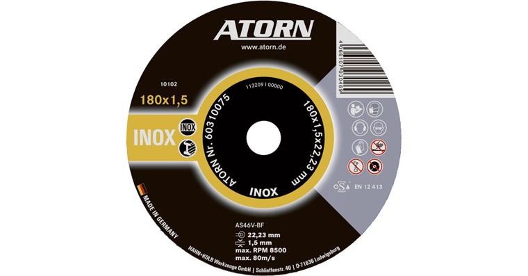 ATORN cutting disc for stainless steel 180 x 1.5 x 22 mm INOX disc