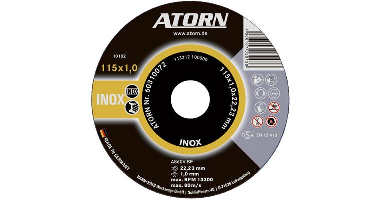 ATORN cutting disc for stainless steel, 115 x 1 x 22 mm, INOX disc