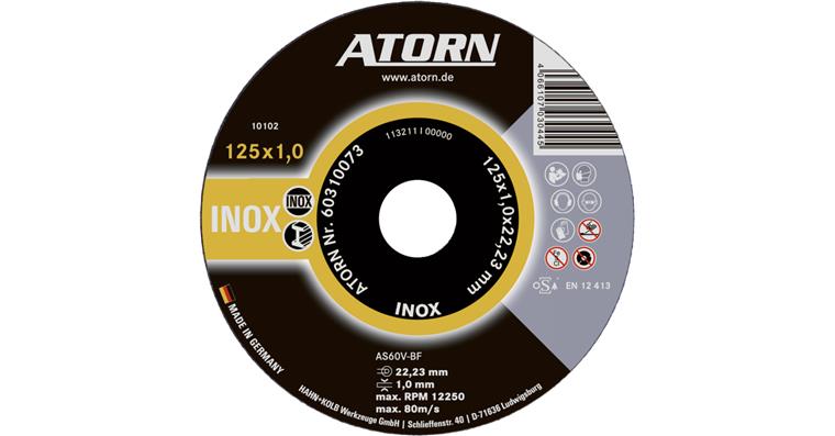 ATORN cutting disc for stainless steel, 230 x 1.5 x 22 mm, INOX disc