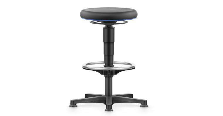 1082474109 Allround Hocker hoch mit Gleiter und Ring PU-Schaum Farbring blau
