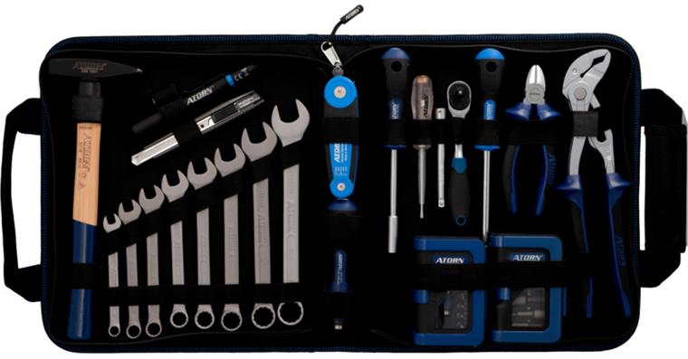 ATORN tool set all-round, 59 pieces in textile zip bag