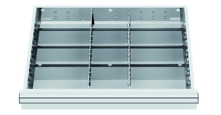 LIZZARD Schubladeneinteilungs-Set Metalleinteilung 600x450mm 12 Fächer BH 200