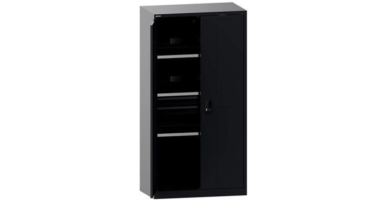 Akku-Ladeschrank mit Sichtfenster-Türen 1000x580x1950mm Typ D 2x5 230V RAL 7016