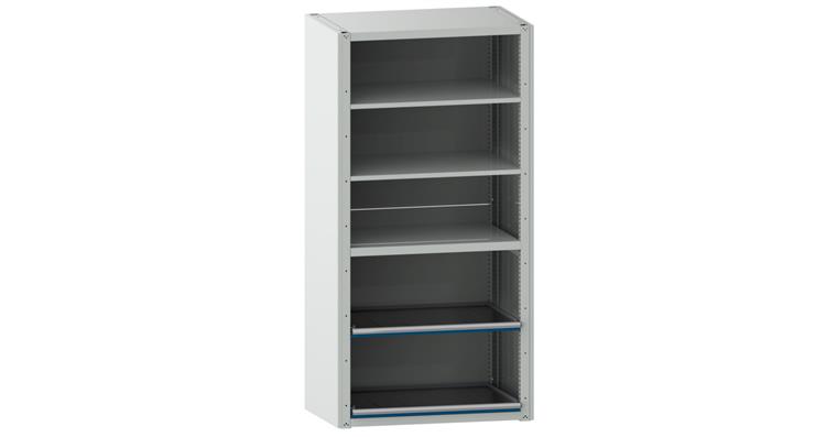 Anbauregal BxTxH 1020x706x2200mm RAL 7035 / RAL 5012