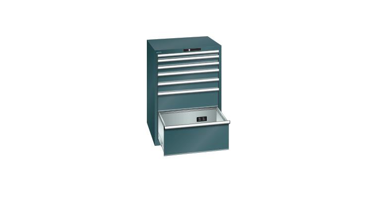 1084316103 Schubladenschrank 717x725x1000mm 7 Schubladen a 75kg Typ D 4x230V RAL 7016