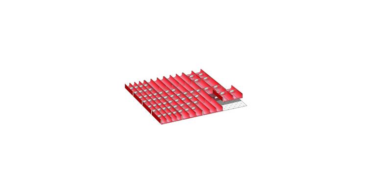 Set Mulden BxT 612x612mm FH 50mm 16 Muldenteile, 60 Muldenwände