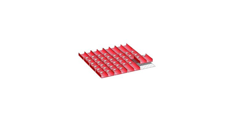 1084852105 Set Mulden BxT 612x612mm FH 50mm 16 Muldenteile, 40 Muldenwände